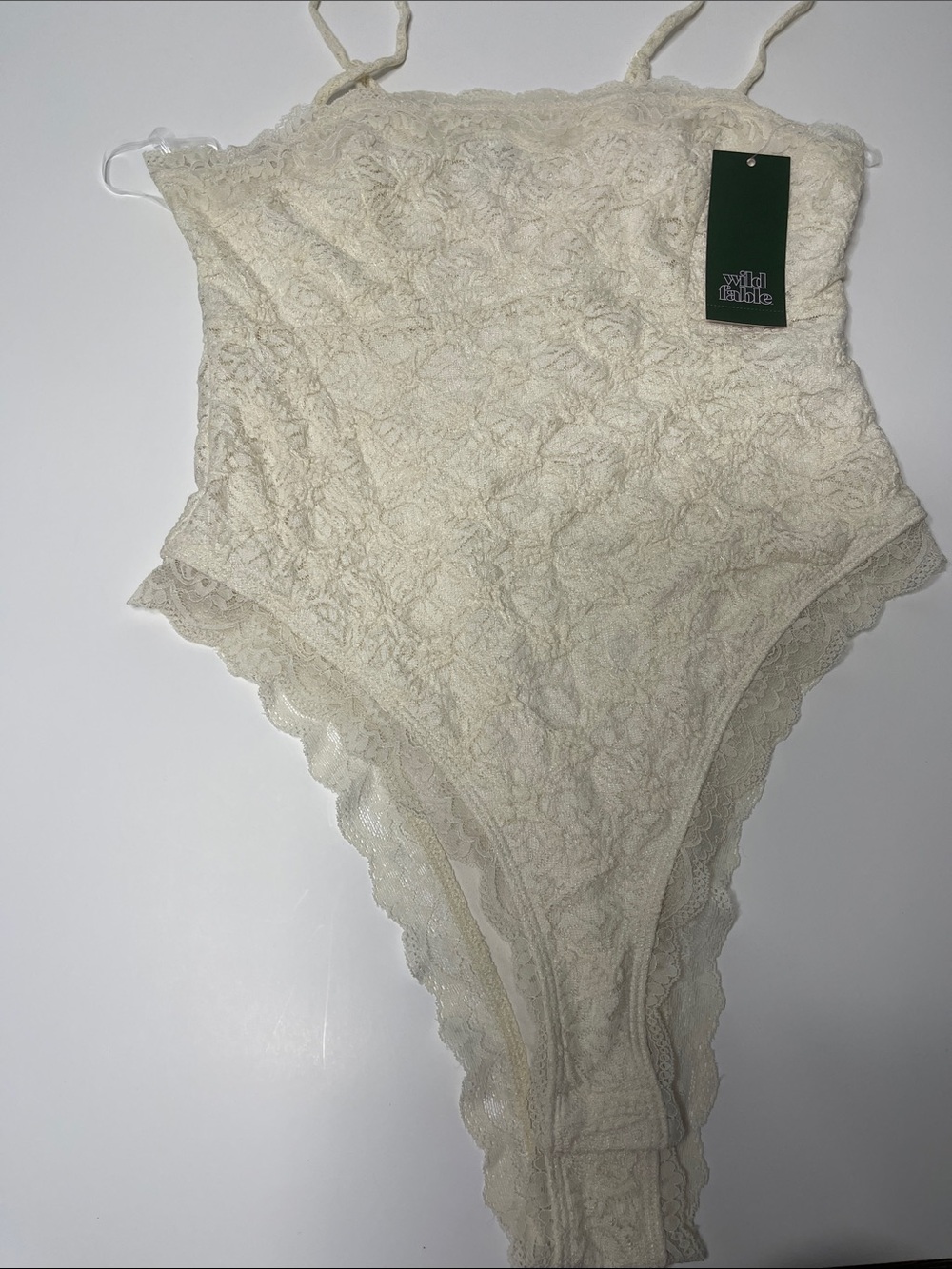 wild fable Ivory Lace Floral Bodysuit